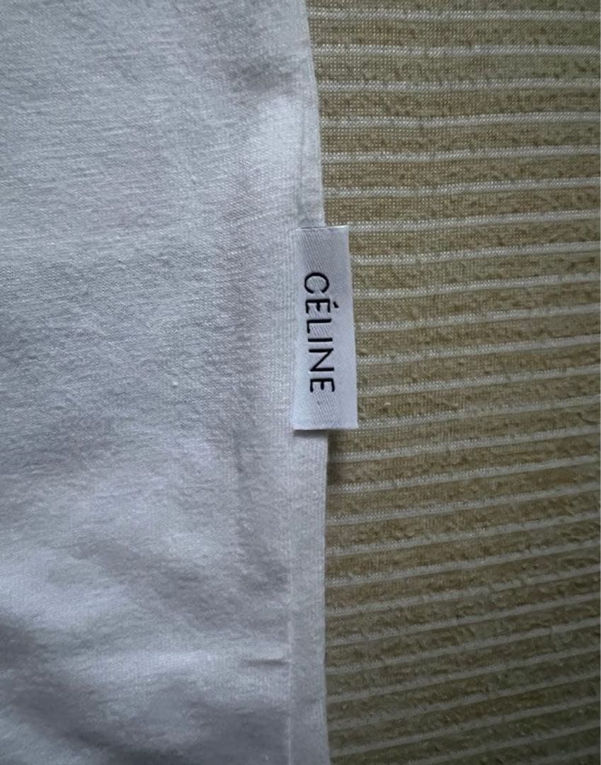 CÉLINE ホワイト Tシャツ ロゴ 半袖Tシャツ 背面 刺繍 セリーヌP専用