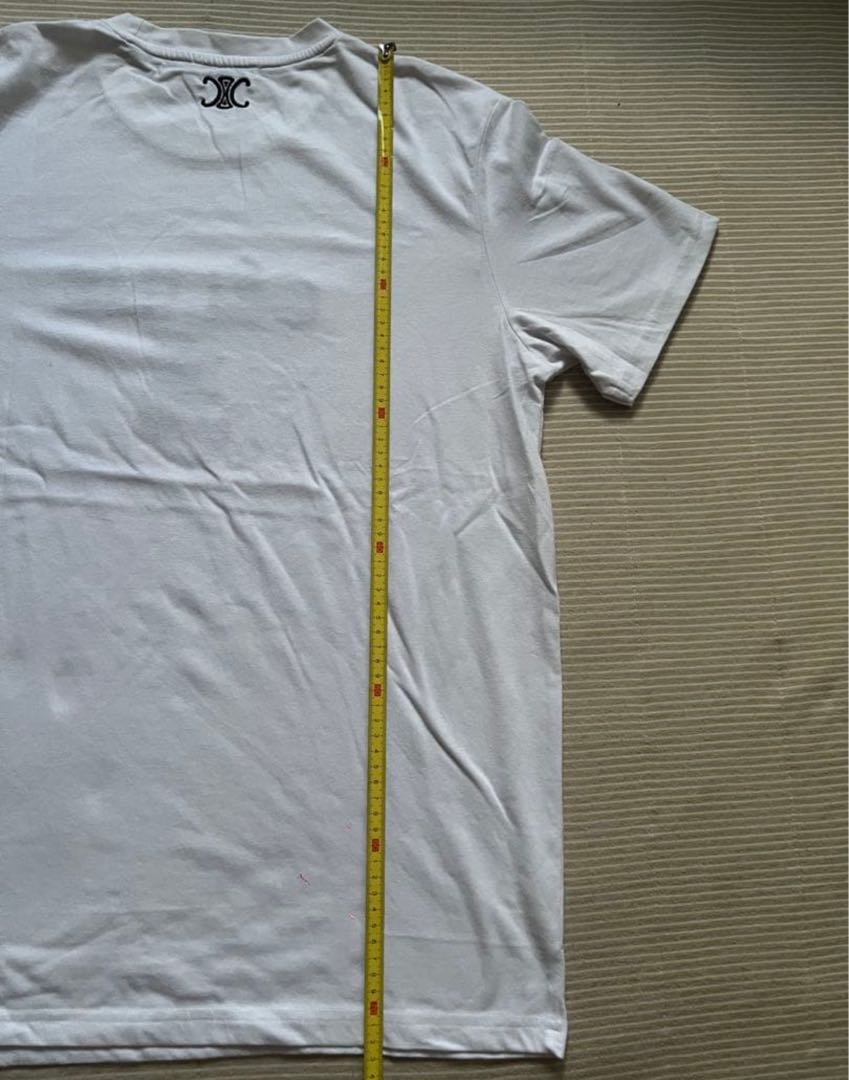 CÉLINE ホワイト Tシャツ ロゴ 半袖Tシャツ 背面 刺繍 セリーヌP専用