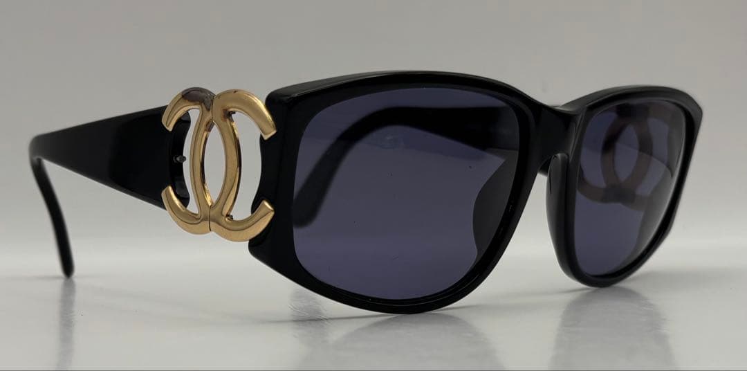CHANEL シャネル サングラス ココマーク ブラック ゴールド ケース付
