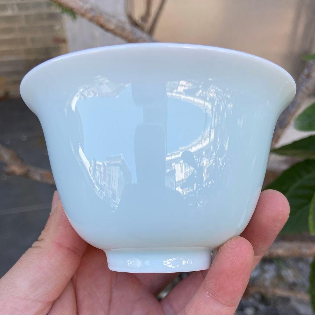 中国茶器 青磁三才碗 カンフー茶器 茶碗 煎茶器 茶道具 新品未使用