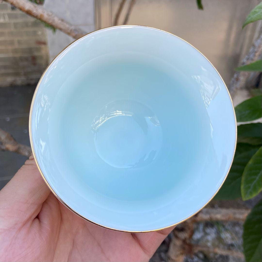 中国茶器 青磁三才碗 カンフー茶器 茶碗 煎茶器 茶道具 新品未使用