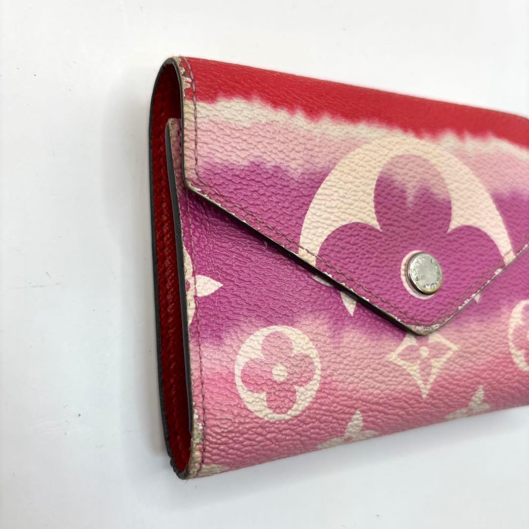 希少 正規品 ルイヴィトン ヴィクトリーヌ エスカル 折り財布 ピンク ルージュ