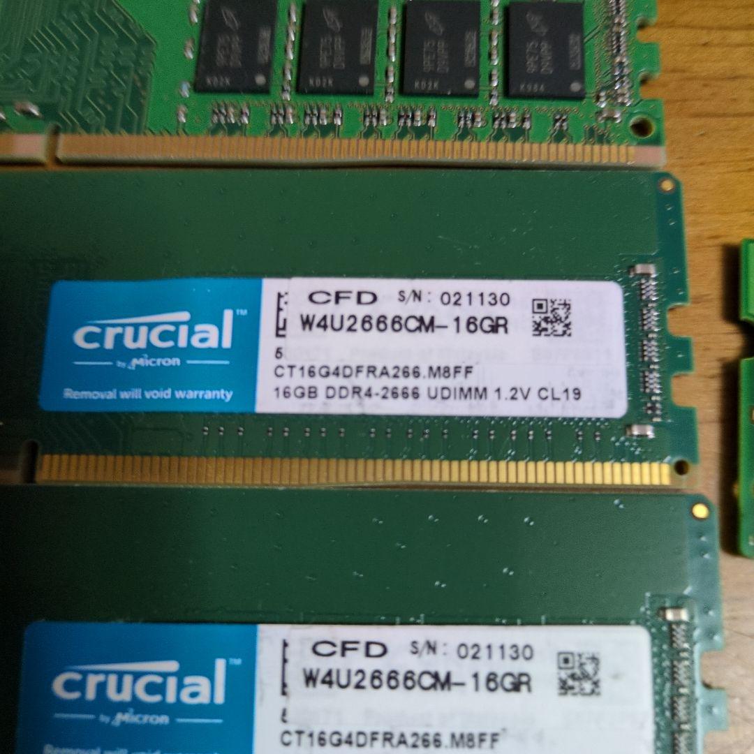 Crucial 16GB DDR4-2666 メモリ6枚