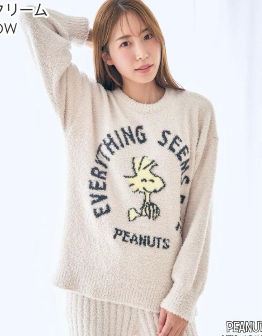 新品未使用　PEANUTS スヌーピー　ウッドストック　フェイスニット上下セット