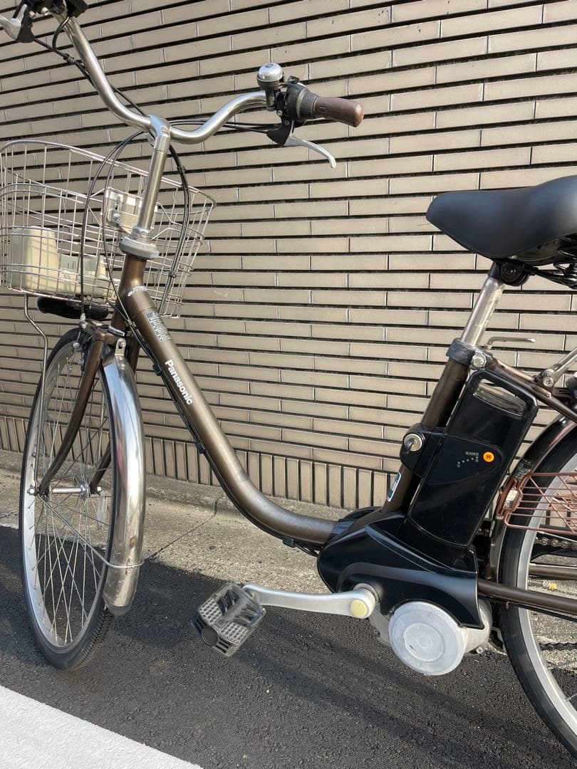 パナソニック電動アシスト自転車 ブラウン 前バスケット付き26CPNA37