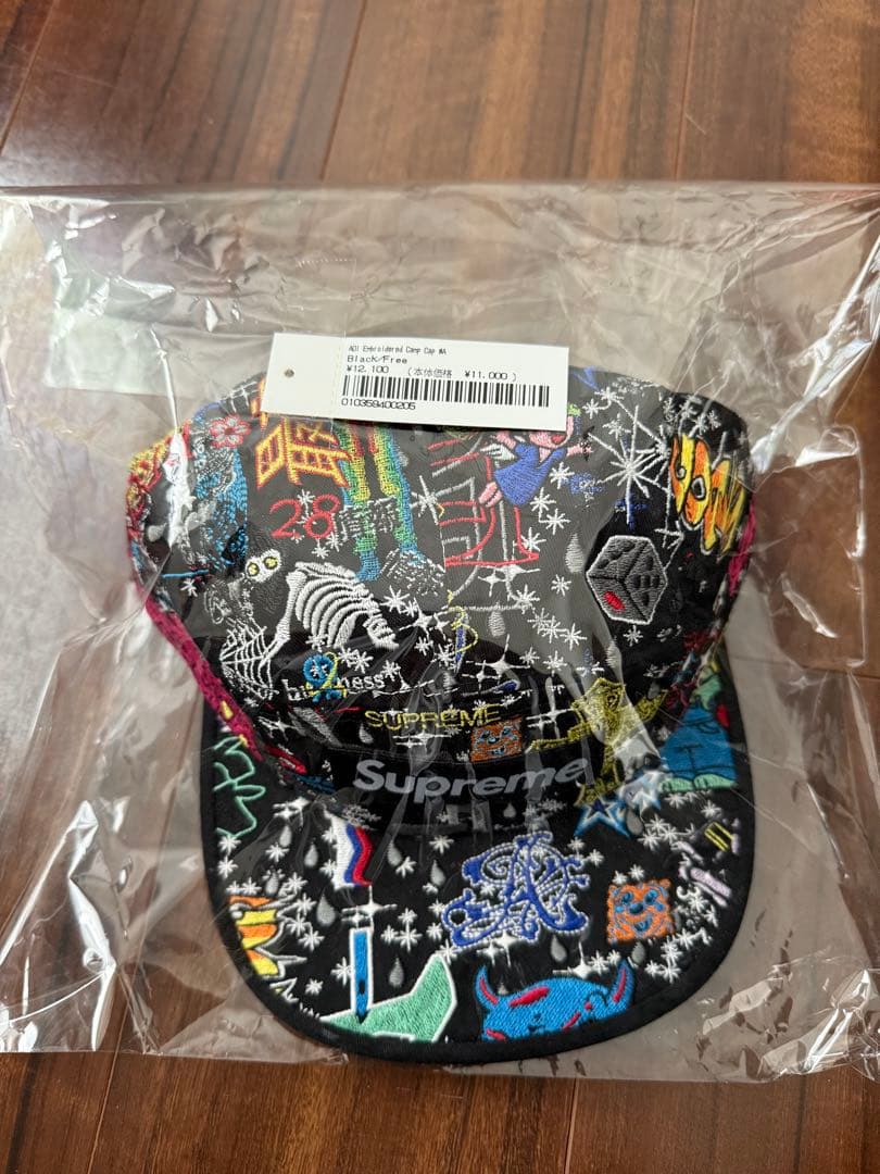 新品 Supreme AOI Embroidered Camp Cap 黒