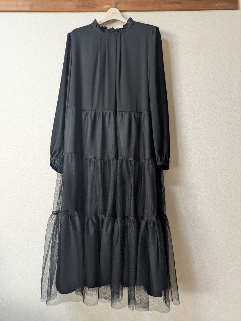 新品74,800円トゥービーシックふんわりシフォンワンピース 46サイズ