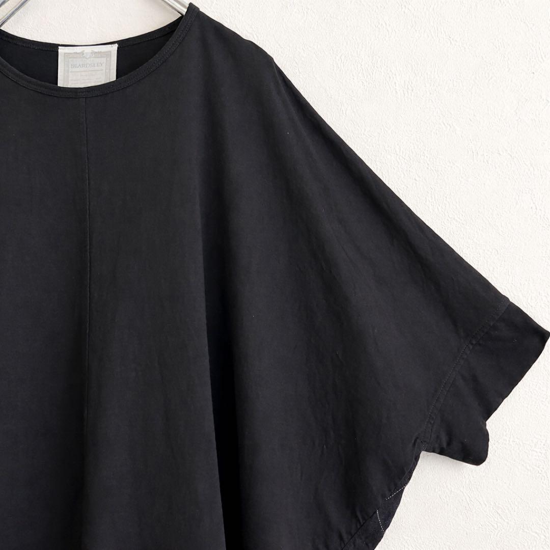 定価2.09万 リネンチェックコンビカットソー ブラック 異素材 春夏トップス