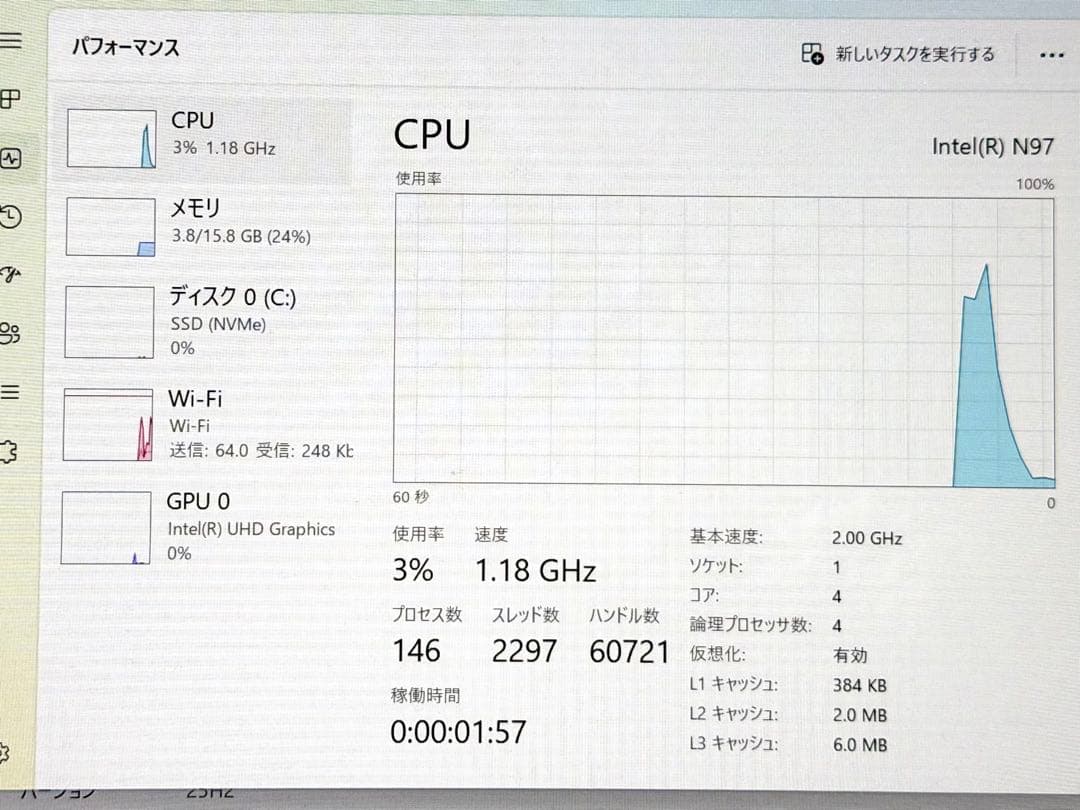 Windows11 ミニpc nipogi ak1plus N97 512GB