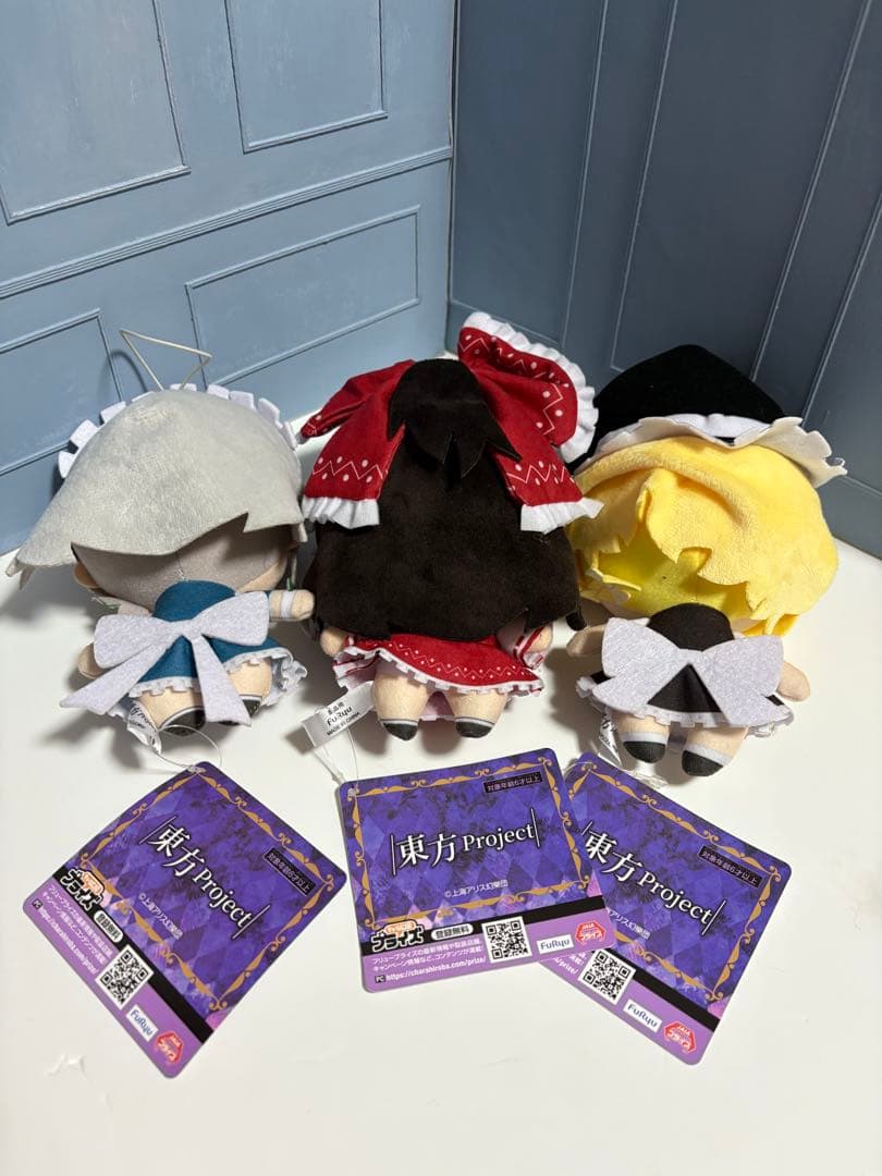 東方Project ぬいぐるみ 3種 博麗霊夢 霧雨魔理沙 十六夜咲夜　タグあり