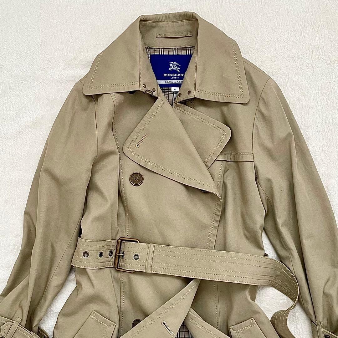 美品 BURBERRY BLUE LABEL トレンチコート ノバチェック 38