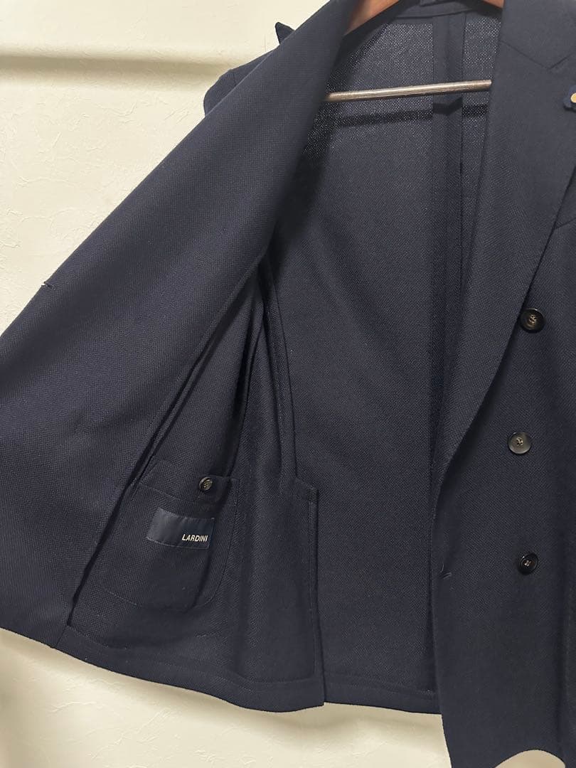 【LARDINI】ダブルジャケット ネイビー46