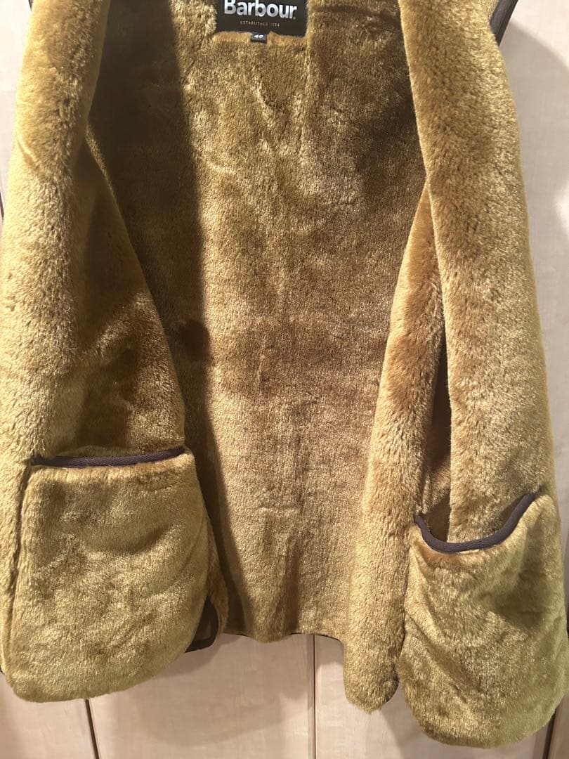 Barbour フロントジップ ファー ライナー ベスト美品