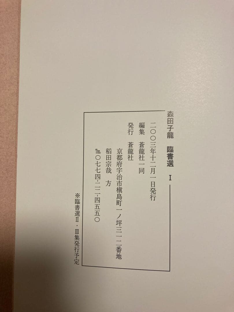 ⭐︎書道書　森田子龍　臨書選　全三巻　美品