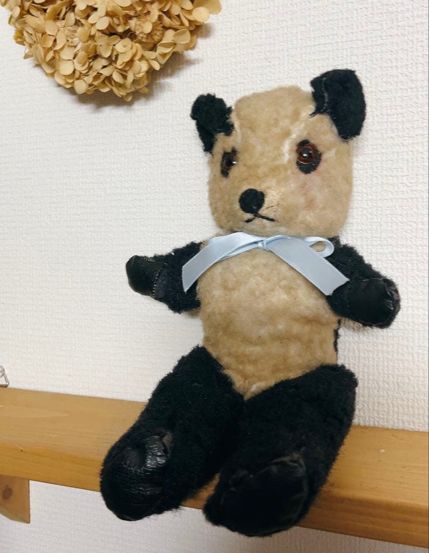 アンティークパンダちゃん　ぬいぐるみ　レトロ　ビンテージ　テディベア