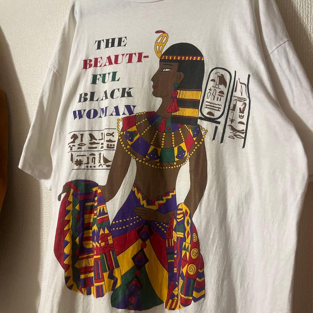 90s BLACK WOMAN エジプトデザイン Tシャツ