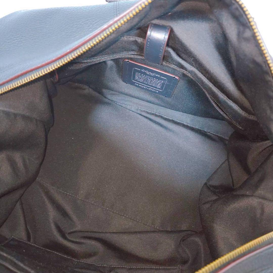 COACH コーチ F75715 レザー 2WAY ボストンバッグ ブラック系