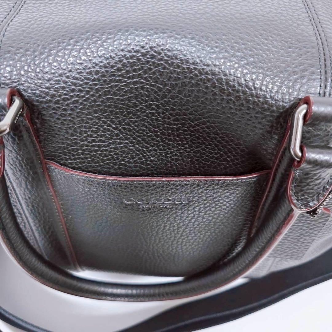 COACH コーチ F75715 レザー 2WAY ボストンバッグ ブラック系