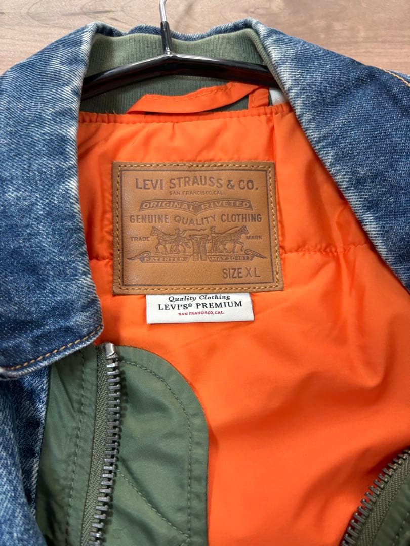 LEVI'S MA-1ジャケット XL デニム/オリーブ　リーバイス
