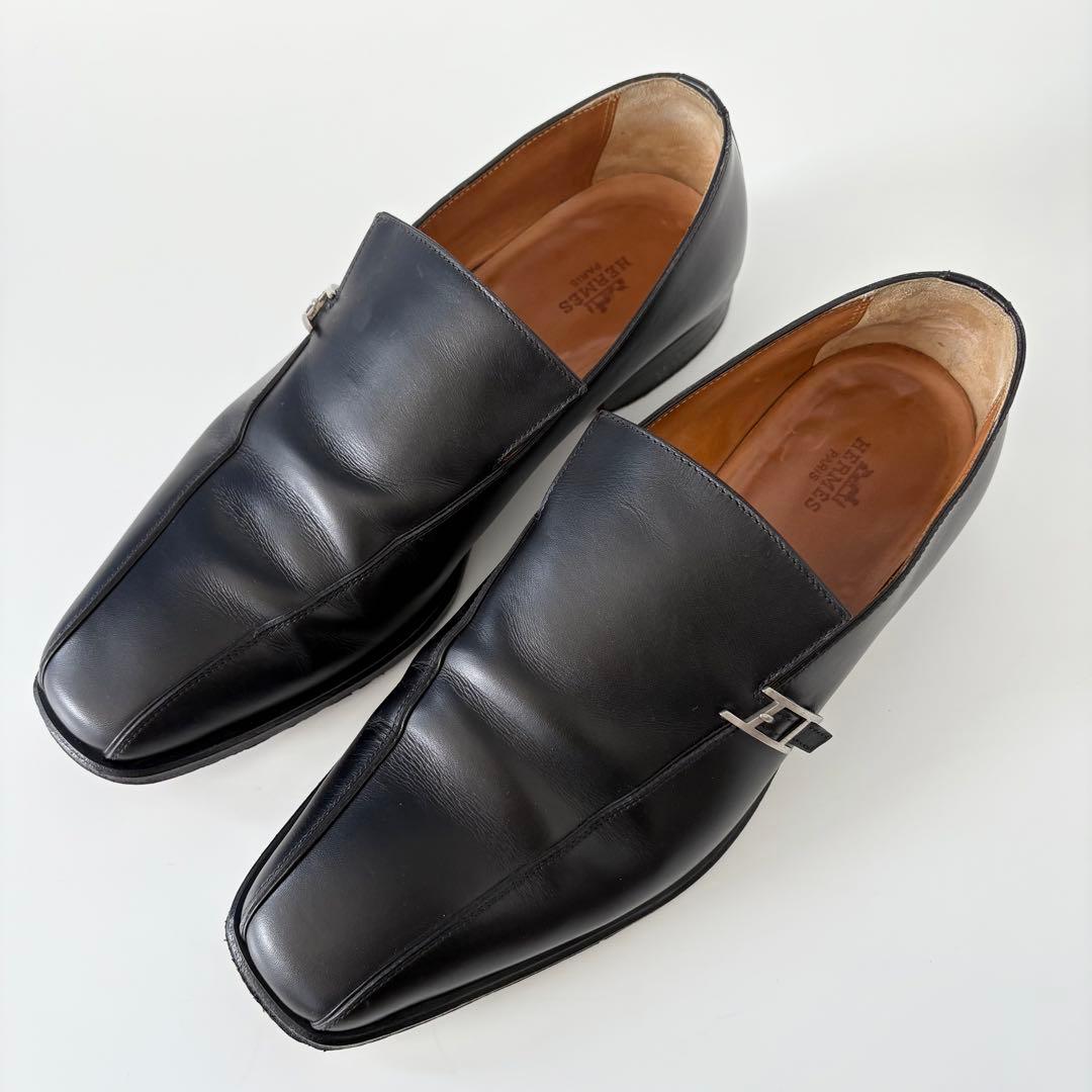 HERMES エルメス H金具ビジネスシューズ ローファー　39ハーフ