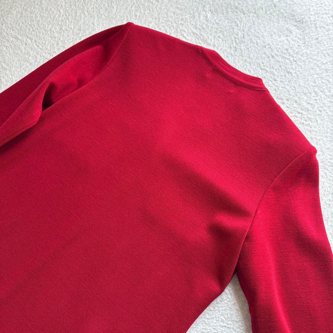 極美品✨イヴサンローラン　YSL 金ボタン　ロング カーディガン　レッド　M