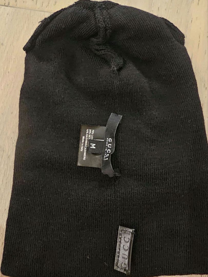 GUCCI ブラック ニット帽 Mサイズ