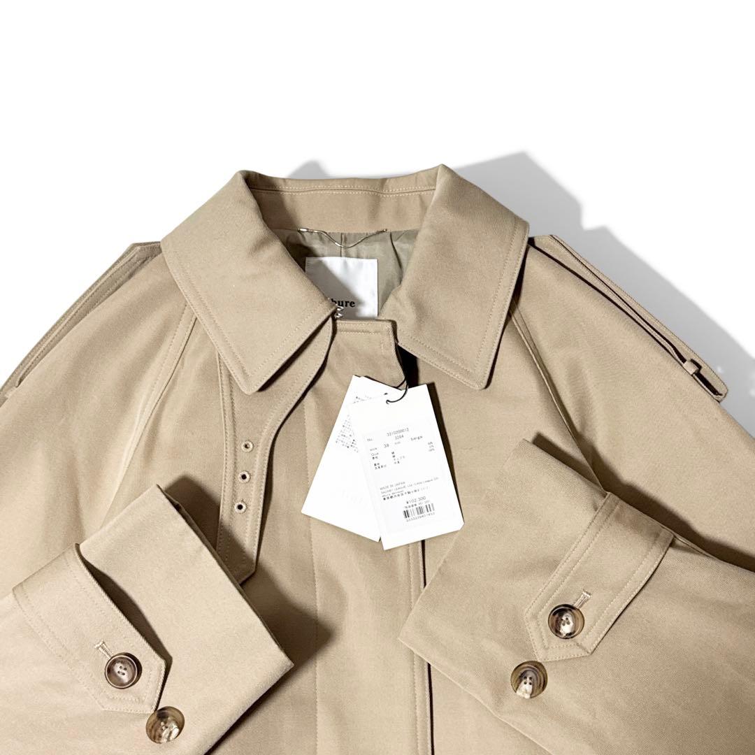新品✨️定価10万　エブール　コットンシルクシャンブレーステンカラーコート　38