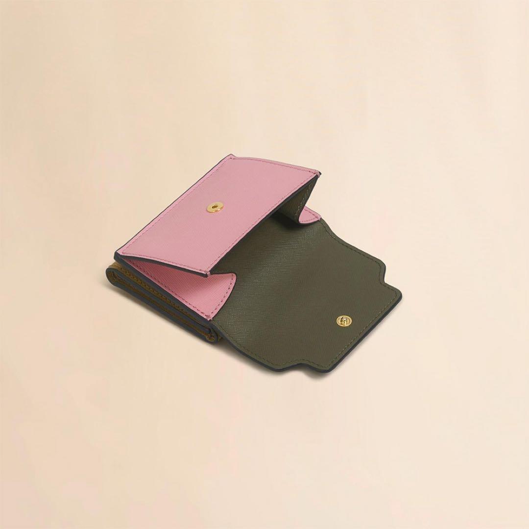 正規品新品タグ付きMARNI 三つ折り財布 オリーブグリーン/ピンク
