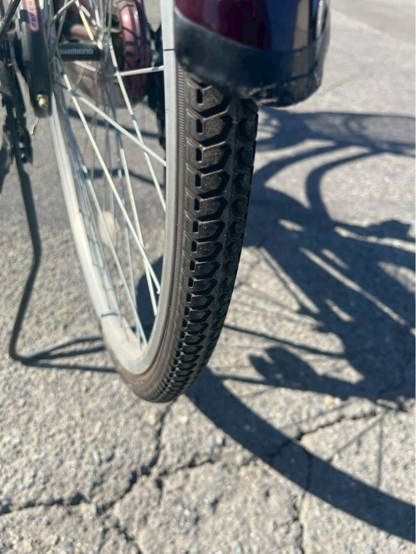 【美品!】26インチ 自転車 ワインレッド FAT CAT 条件：引き取り