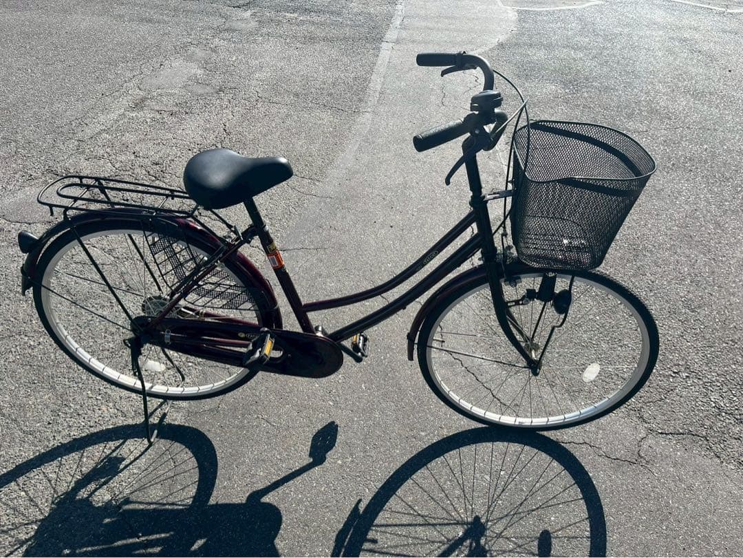 【美品!】26インチ 自転車 ワインレッド FAT CAT 条件：引き取り