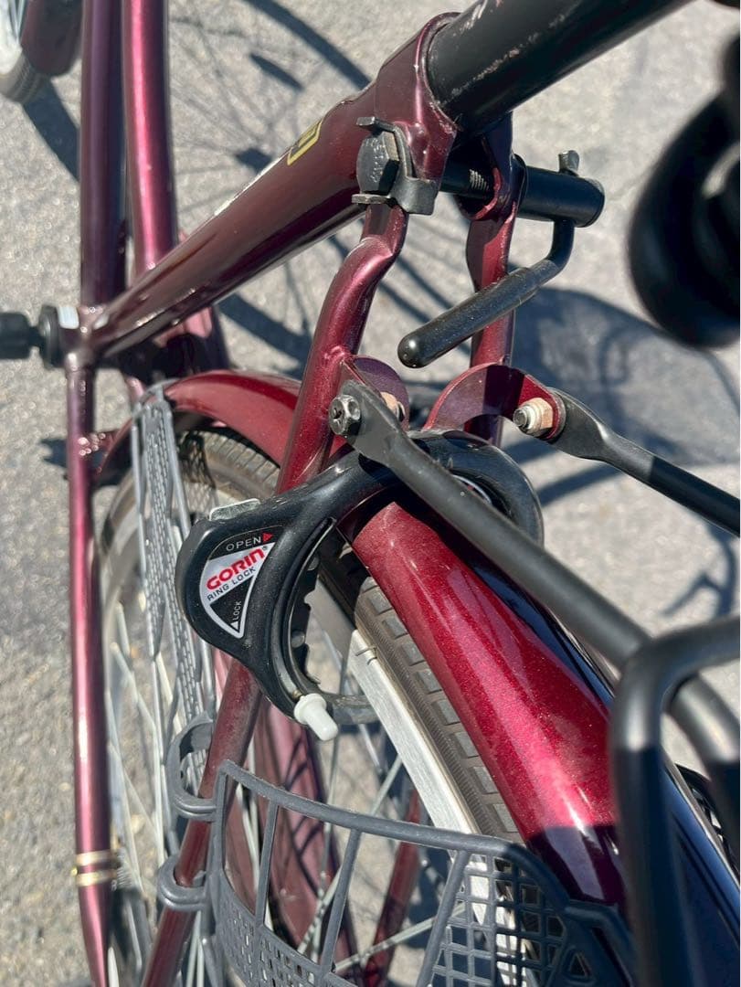 【美品!】26インチ 自転車 ワインレッド FAT CAT 条件：引き取り