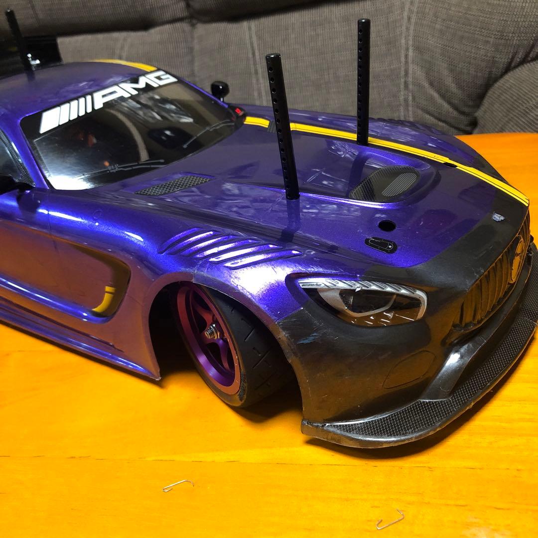 ぐ*ち様 タミヤTT-02 AMG GT ベンツ　ラジコン、ボディー付き