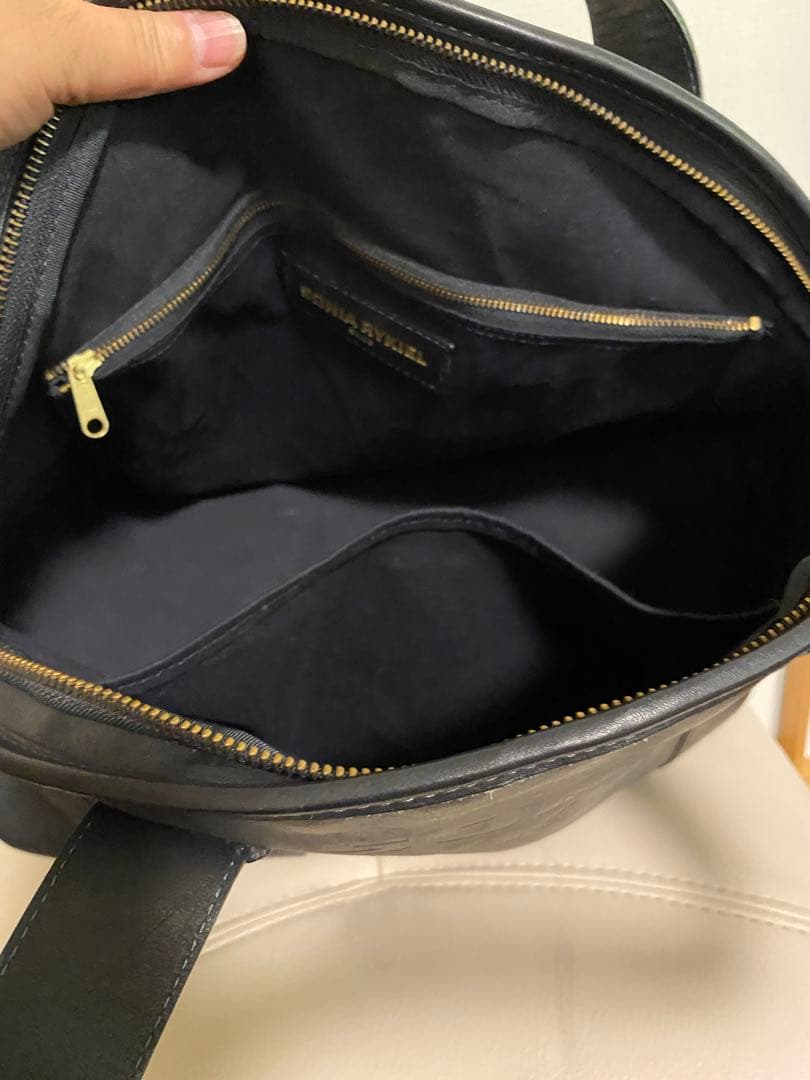 【美品】ソニアリキエル　牛革　トートバッグ　ボストンバック　ブラック