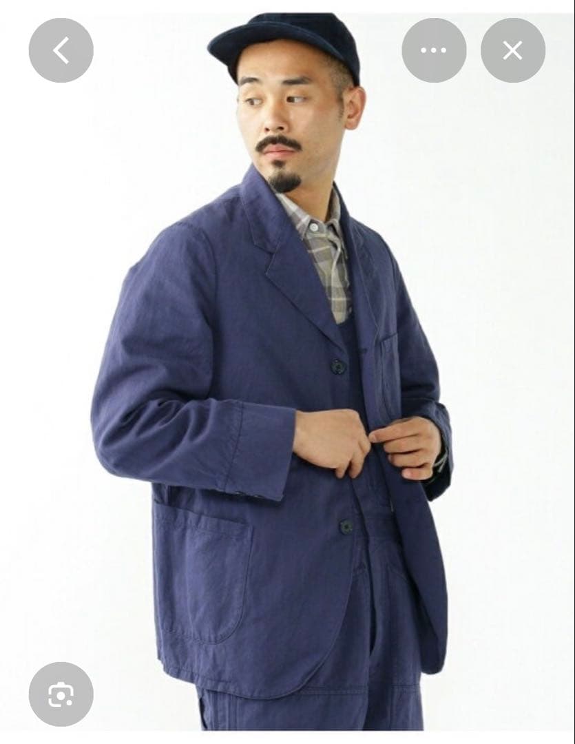 BEAMS PLUS コットンリネン ヘリンボーン 3Bワークジャケット XL