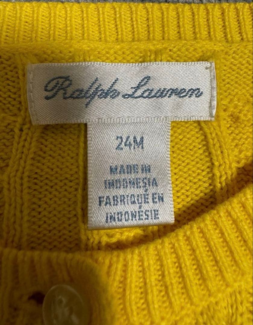 Ralph Lauren イエロー カーディガン 24M/90