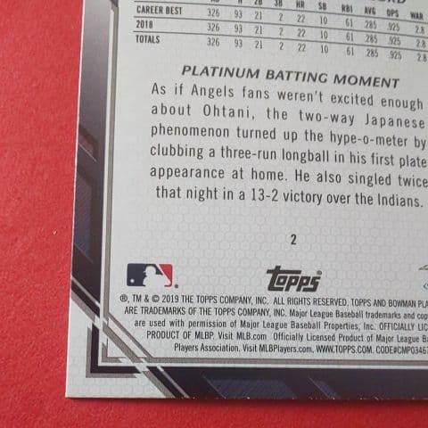 大谷翔平選手 エンジェルス Ｔpps社 ホロcolor