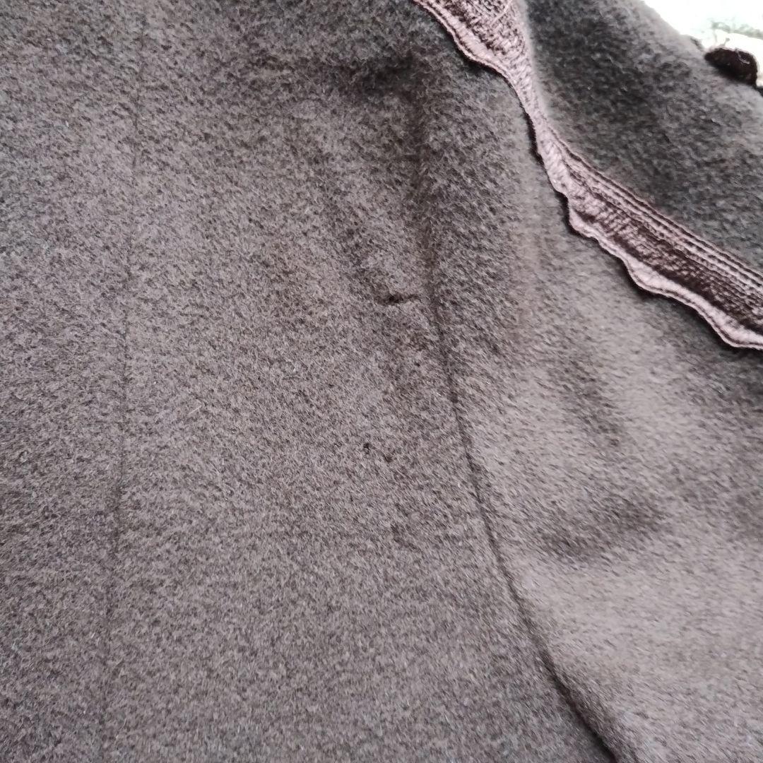 し*ん様 アトリエまりこ　茶色 フード付き刺繍ロングコート