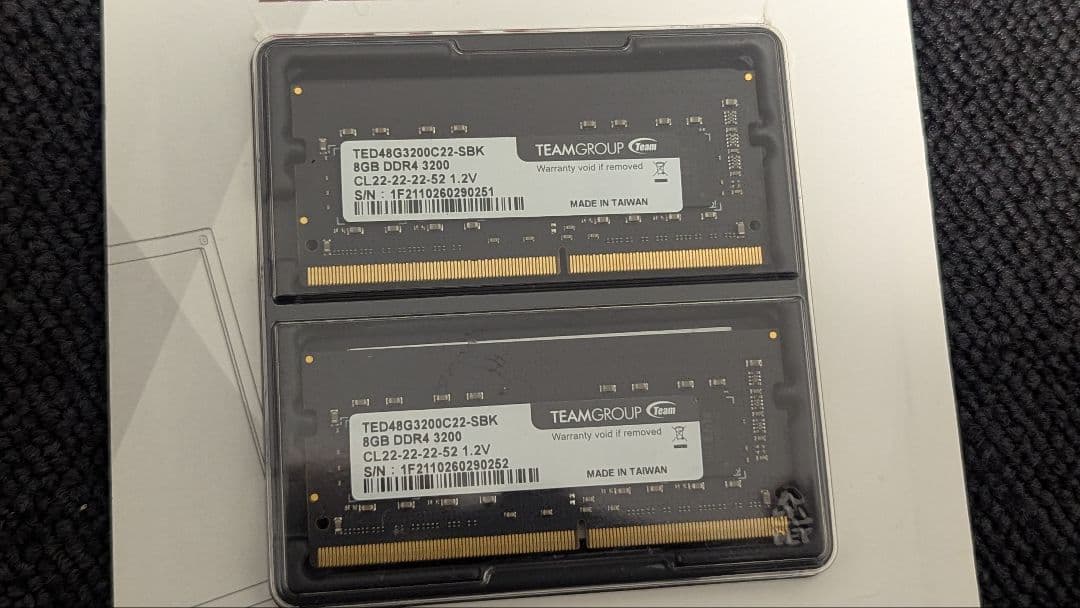 ほぼ未使用TEAMGROUP ELITE DDR4 8GB x2 3200MHz