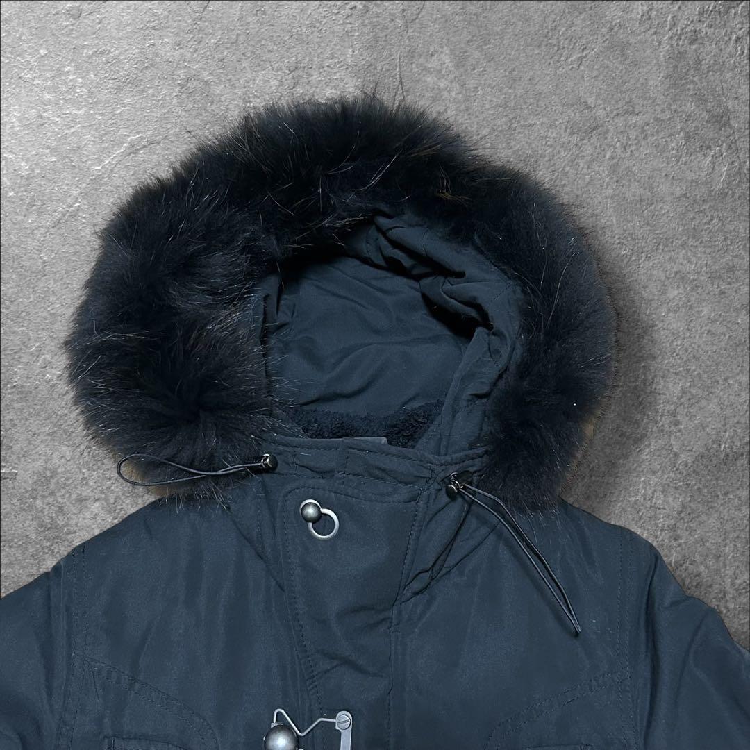 y2k ギャル SLY MILITARY モッズコート ファー フード付き 黒