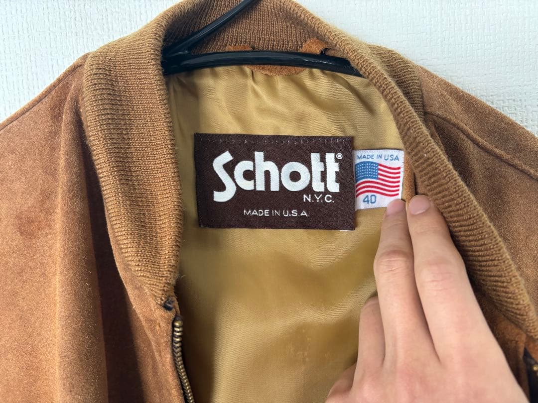 Schott スエードジャケット 40ブラウン