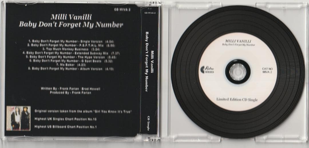 Milli Vanilli　Baby Don't Forget ～　貴重 CD