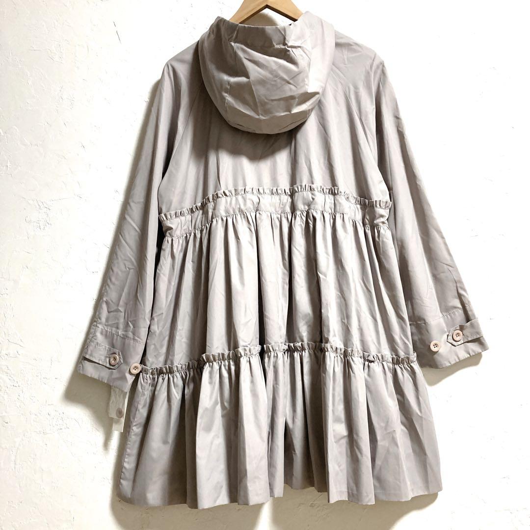 【新品タグ】ヤマダヤFENNEL フード付きロングコート　フリル　ギャザー　M