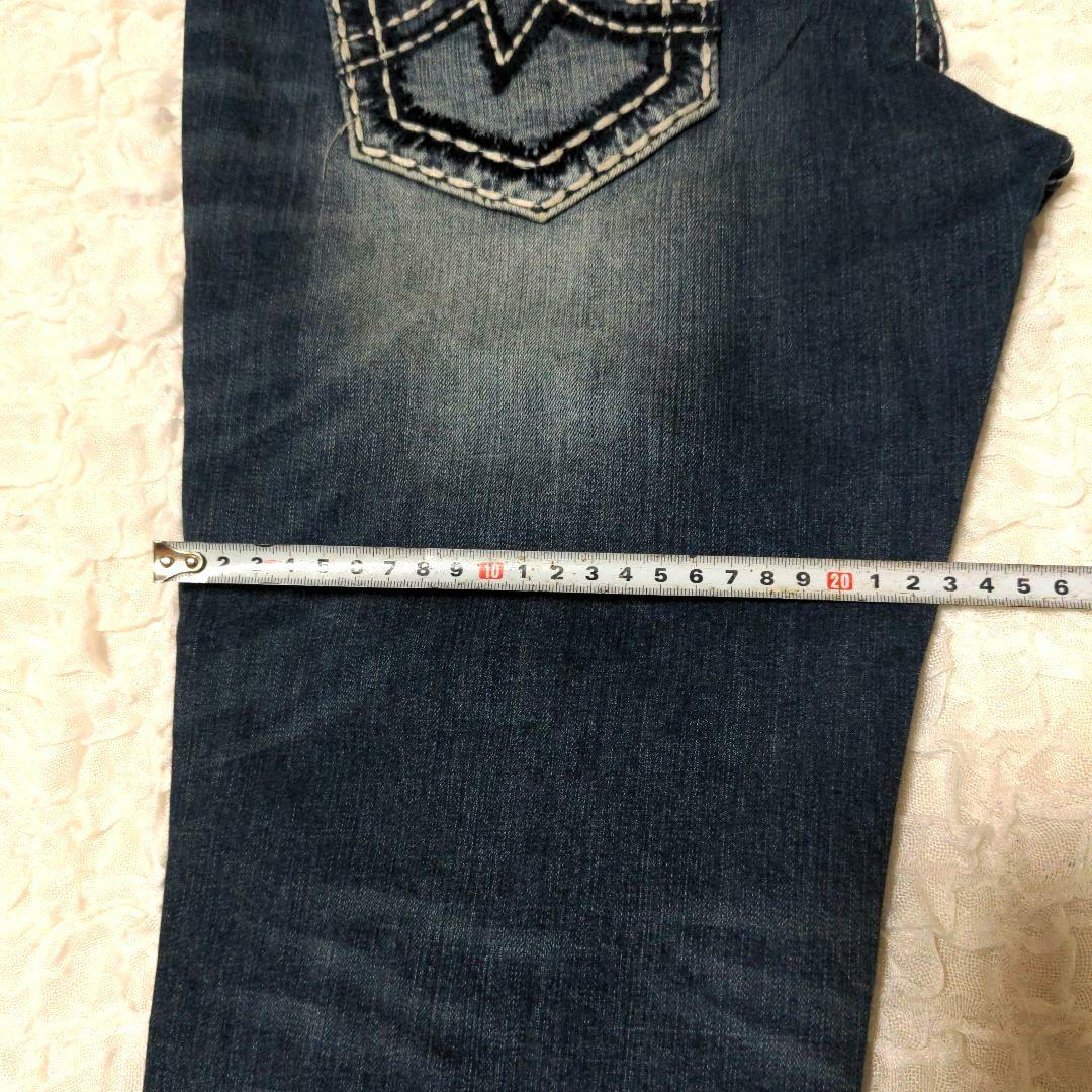 MISS ME フレアデニム 29インチ Y2K 平成ギャル 刺繍 ダメージ加工