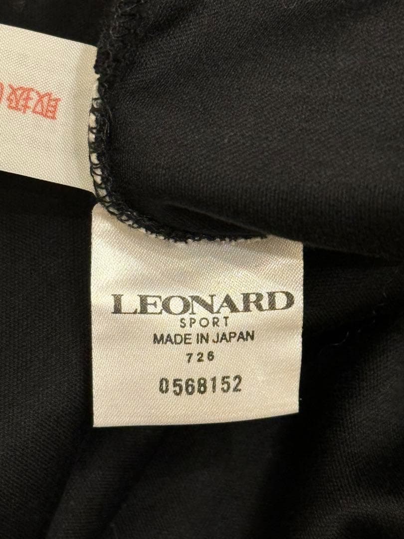 LEONARD レオナール レア 刺繍 金ボタン 長袖 ニット ポロシャツ L