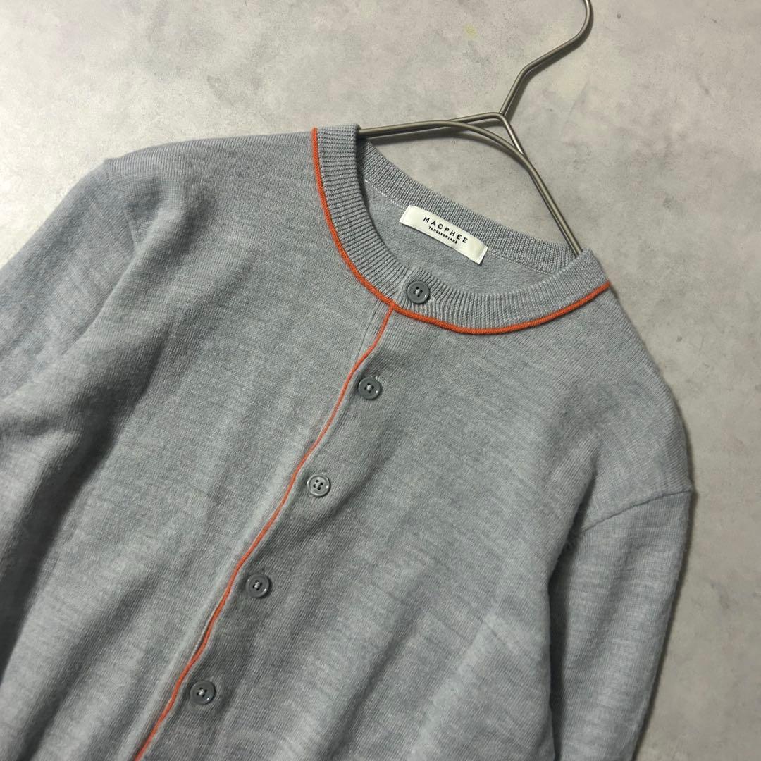 マカフィー 24AW プレーンウール クルーネックカーディガン ニット グレー