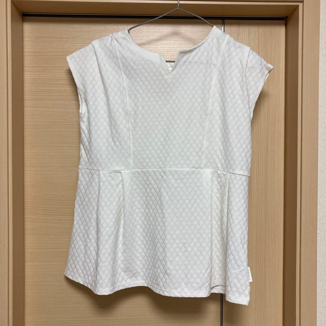 ジャカードペプラムトップス M/L オフホワイト