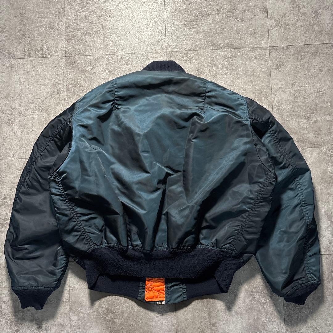 90s alpha ma-1 reversible USA製　短丈　ネイビー　L