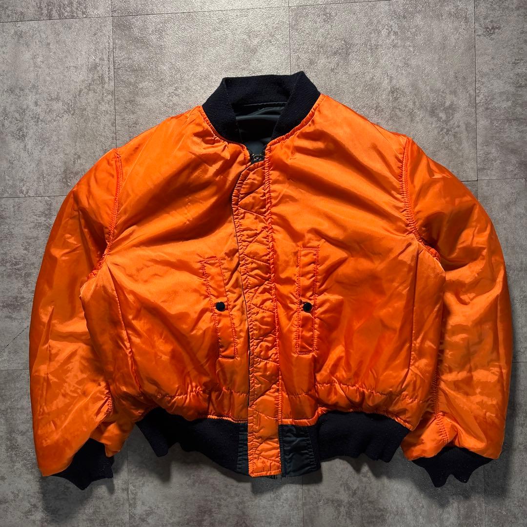 90s alpha ma-1 reversible USA製　短丈　ネイビー　L