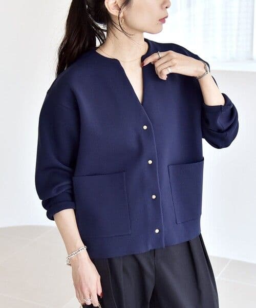 シップスSHIPS for women quaranciel:ノーカラー ニット
