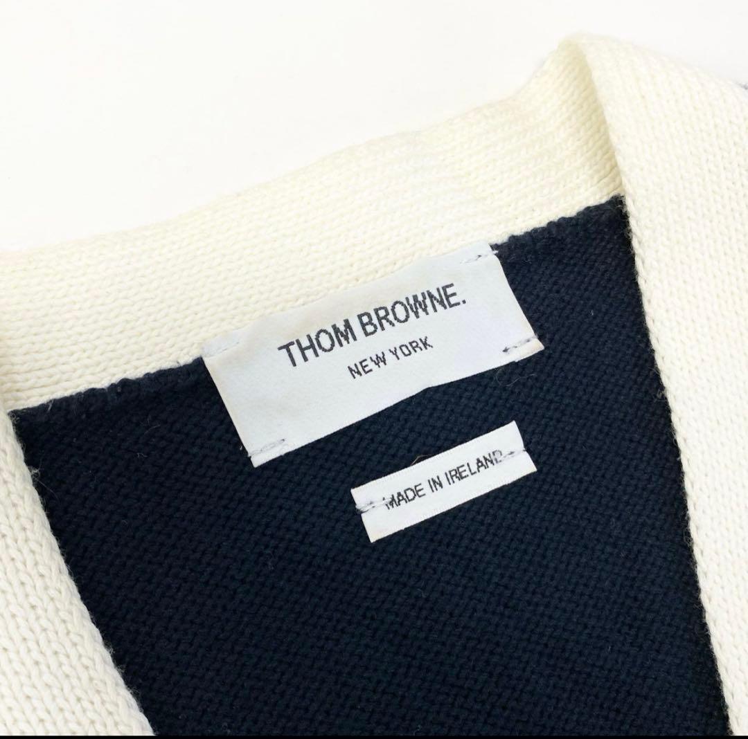 えみTHOM BROWNE.ネイビー ボタン　カーディガン　トムブラウン